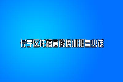 长宁区托福寒假培训班多少钱