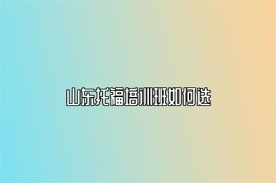 山东托福培训班如何选