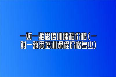 一对一雅思培训课程价格(一对一雅思培训课程价格多少)