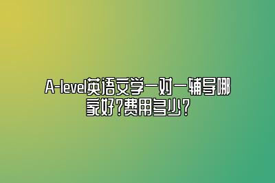 A-level英语文学一对一辅导哪家好？费用多少？