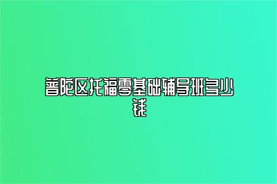 普陀区托福零基础辅导班多少钱