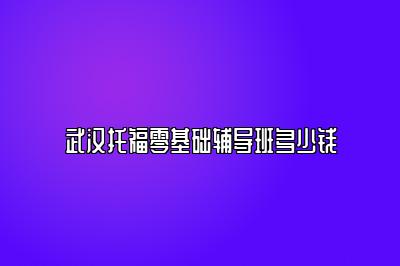 武汉托福零基础辅导班多少钱