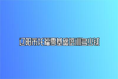 辽阳市托福零基础培训多少钱