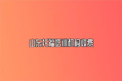 山东托福培训机构收费