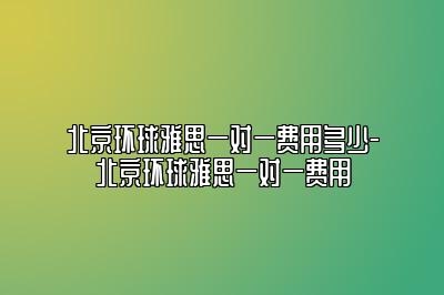 北京环球雅思一对一费用多少-北京环球雅思一对一费用