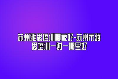 苏州雅思培训哪家好-苏州市雅思培训一对一哪里好