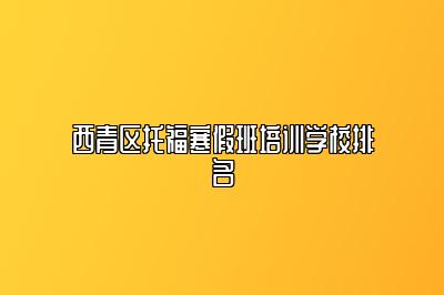 西青区托福寒假班培训学校排名