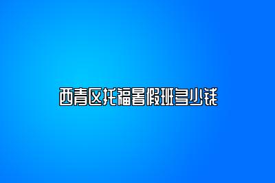 西青区托福暑假班多少钱