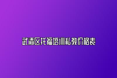 武清区托福培训私教价格表