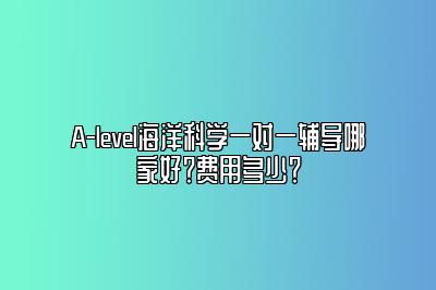 A-level海洋科学一对一辅导哪家好？费用多少？