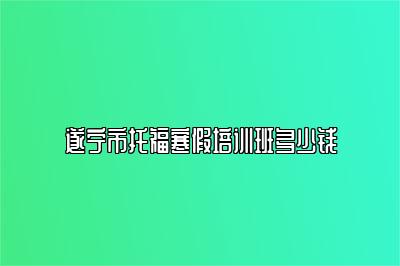 遂宁市托福寒假培训班多少钱