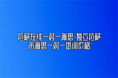 拉萨在线一对一雅思-独立拉萨市雅思一对一培训价格