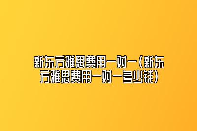 新东方雅思费用一对一(新东方雅思费用一对一多少钱)