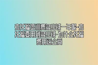 考托福培训费多少钱一年呢-考托福要用到多少钱-为什么托福费用这么高