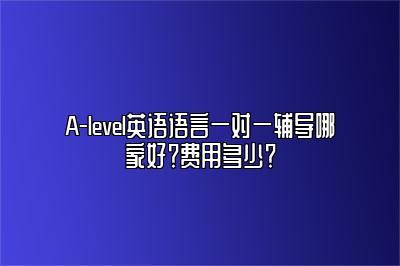 A-level英语语言一对一辅导哪家好？费用多少？