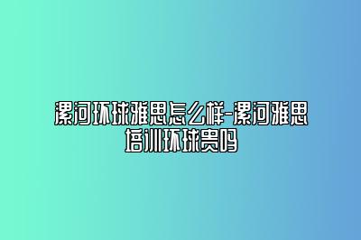 漯河环球雅思怎么样-漯河雅思培训环球贵吗