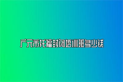 广元市托福封闭培训班多少钱