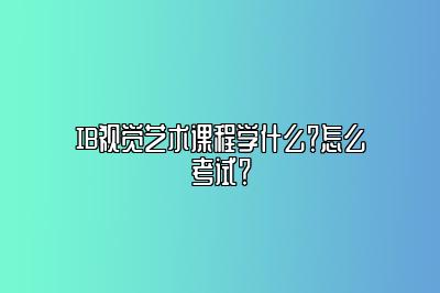 IB视觉艺术课程学什么？怎么考试？