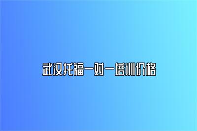 武汉托福一对一培训价格