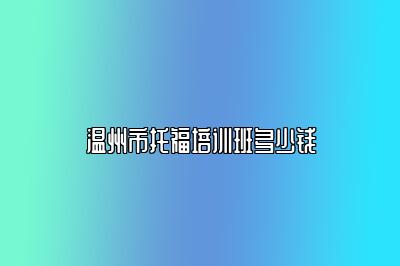 温州市托福培训班多少钱