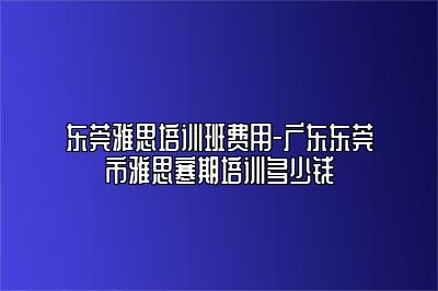 东莞雅思培训班费用-广东东莞市雅思寒期培训多少钱