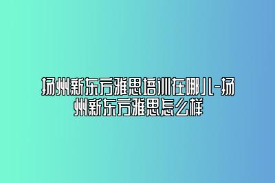 扬州新东方雅思培训在哪儿-扬州新东方雅思怎么样