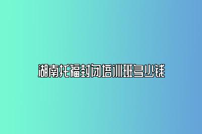 湖南托福封闭培训班多少钱