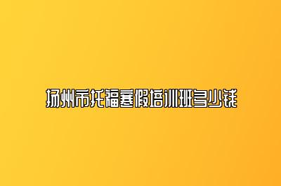 扬州市托福寒假培训班多少钱