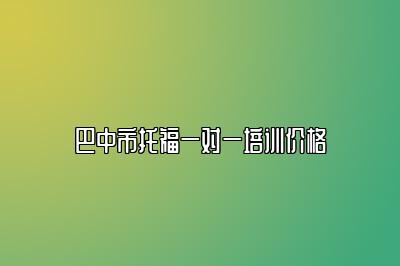 巴中市托福一对一培训价格
