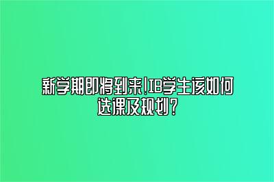 新学期即将到来！IB学生该如何选课及规划？