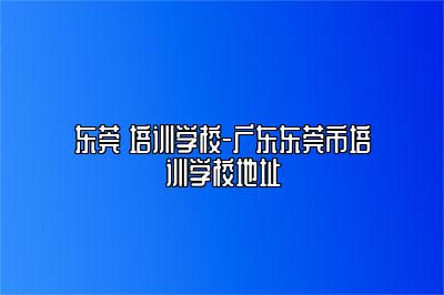 东莞 培训学校-广东东莞市培训学校地址