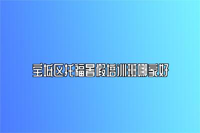 宝坻区托福暑假培训班哪家好
