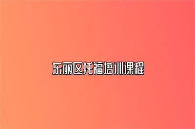 东丽区托福培训课程