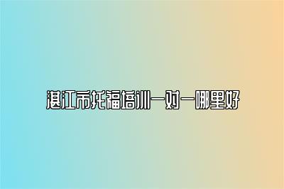 湛江市托福培训一对一哪里好