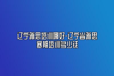 辽宁雅思培训哪好-辽宁省雅思寒期培训多少钱