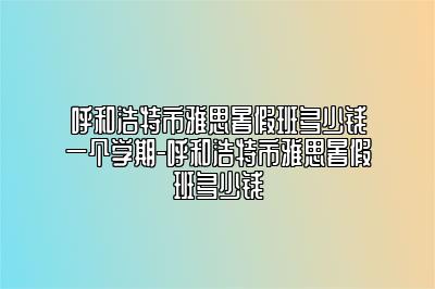呼和浩特市雅思暑假班多少钱一个学期-呼和浩特市雅思暑假班多少钱
