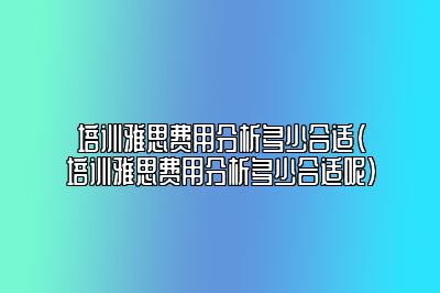 培训雅思费用分析多少合适(培训雅思费用分析多少合适呢)