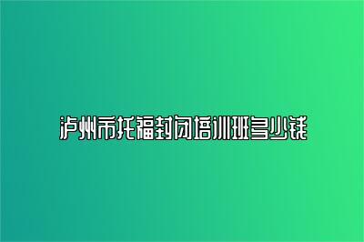 泸州市托福封闭培训班多少钱