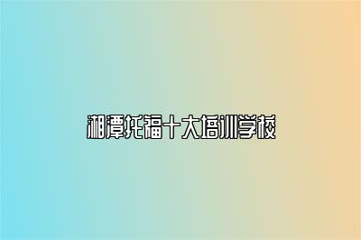 湘潭托福十大培训学校