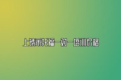 上饶市托福一对一培训价格