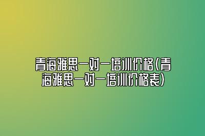 青海雅思一对一培训价格(青海雅思一对一培训价格表)