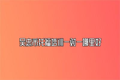 吴忠市托福培训一对一哪里好