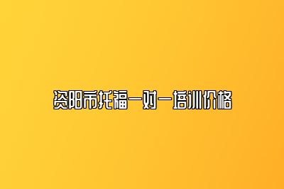 资阳市托福一对一培训价格