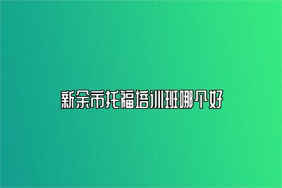新余市托福培训班哪个好