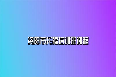 资阳市托福培训班课程