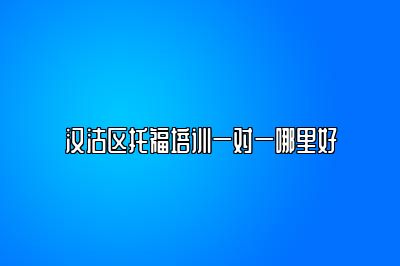 汉沽区托福培训一对一哪里好