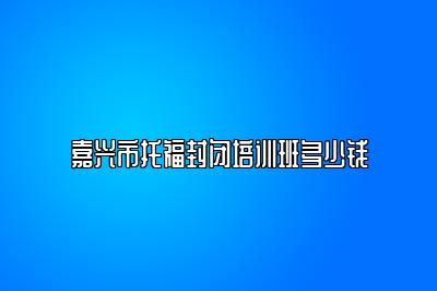 嘉兴市托福封闭培训班多少钱