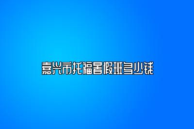 嘉兴市托福暑假班多少钱