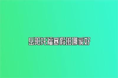 岳阳托福寒假班哪家好