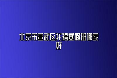 北京市宣武区托福寒假班哪家好
